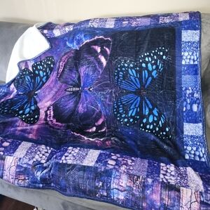 Blue and Purple Butterfly Throw. Brandnew-